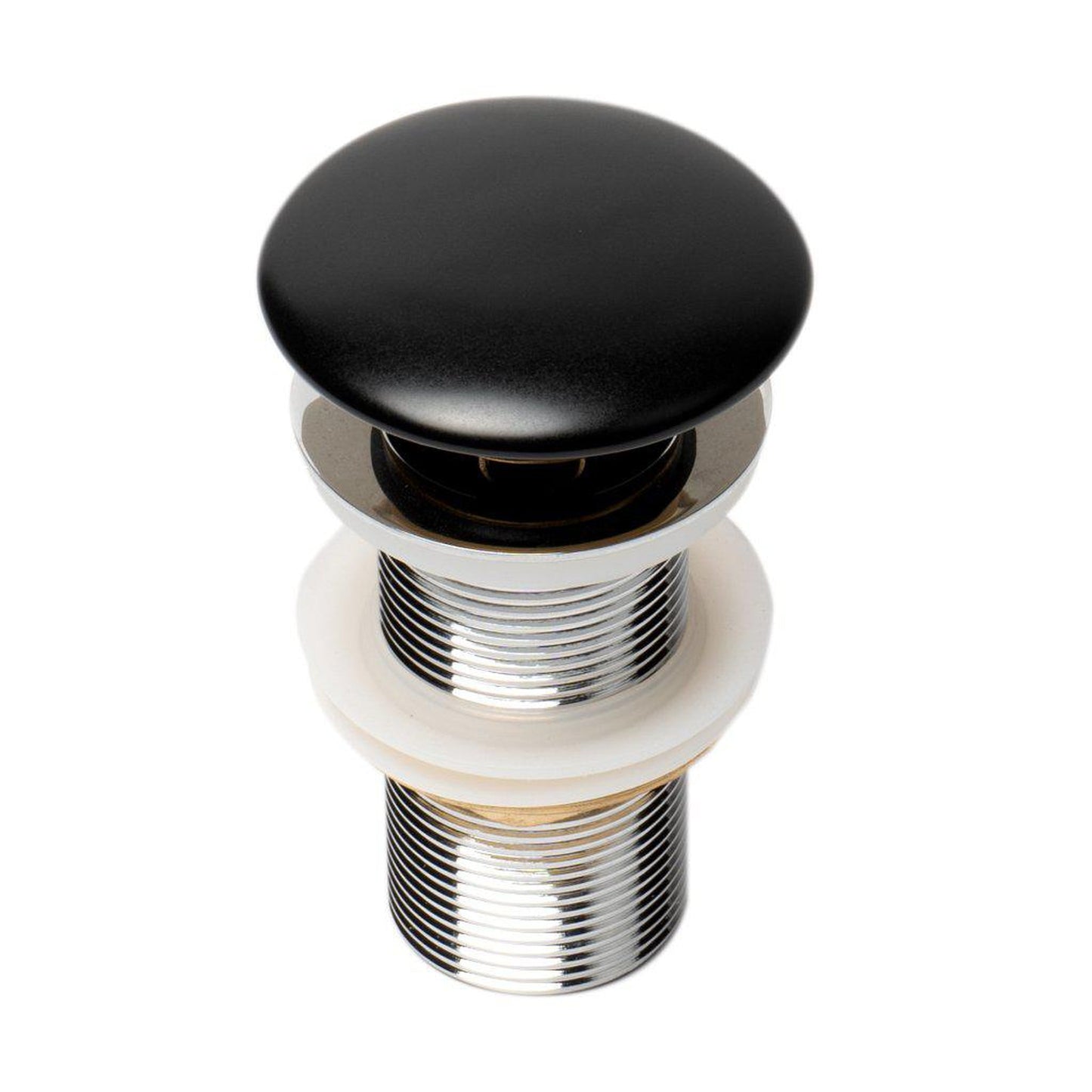 ALFI Brand AB8055-BM Black Matte Ceramic Mushroom Top Pop Up Bathroom Sink Drain Without Overflow