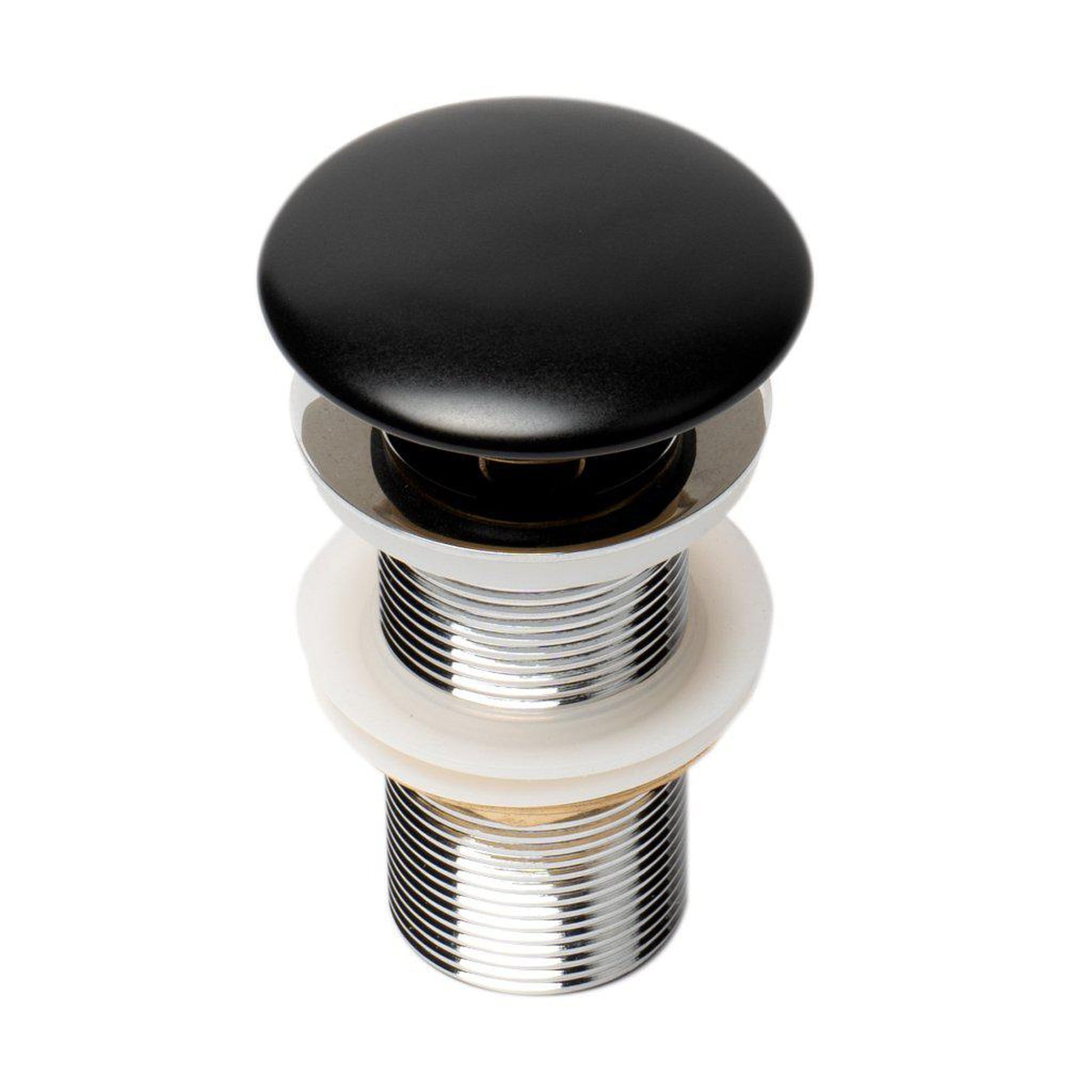 ALFI Brand AB8055-BM Black Matte Ceramic Mushroom Top Pop Up Bathroom Sink Drain Without Overflow