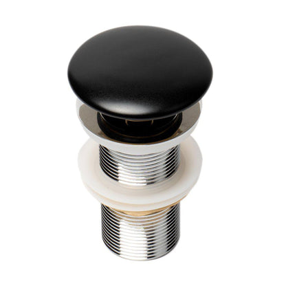 ALFI Brand AB8055-BM Black Matte Ceramic Mushroom Top Pop Up Bathroom Sink Drain Without Overflow