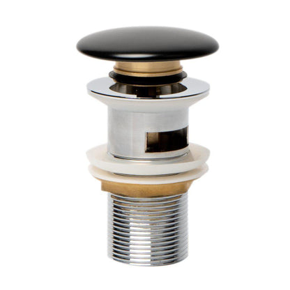 ALFI Brand AB8056-BM Black Matte Ceramic Mushroom Top Pop Up Bathroom Sink Drain With Overflow