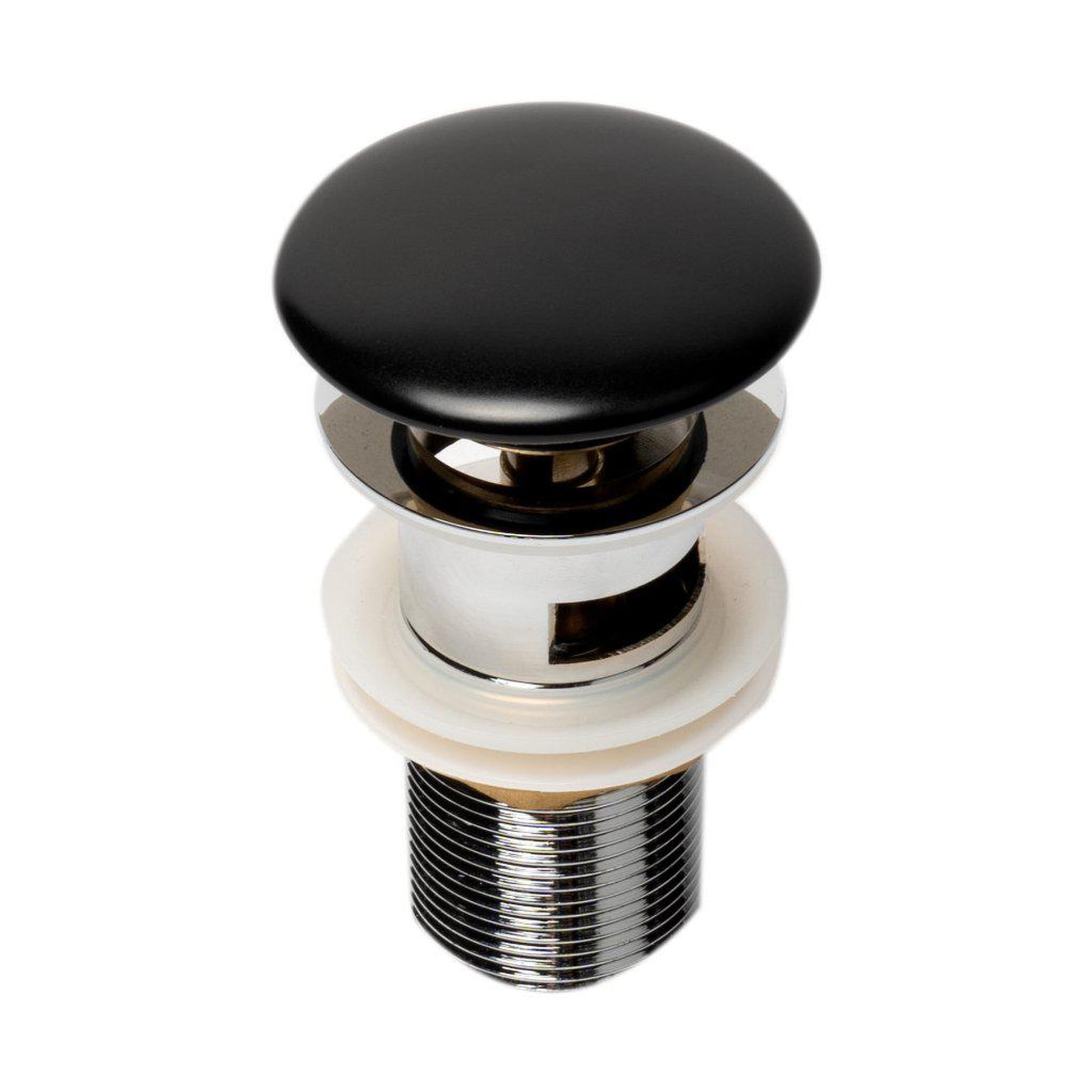 ALFI Brand AB8056-BM Black Matte Ceramic Mushroom Top Pop Up Bathroom Sink Drain With Overflow