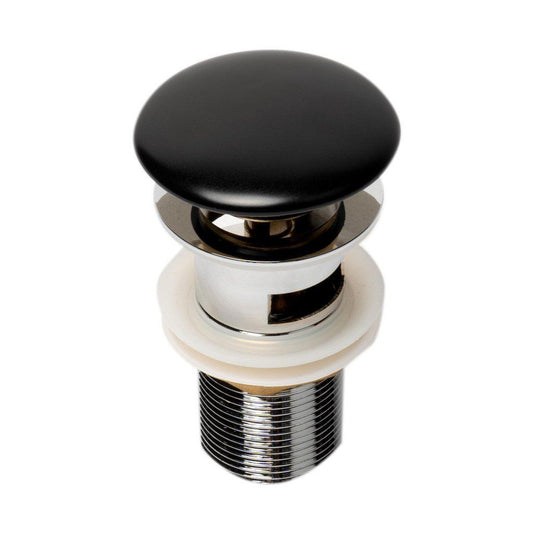ALFI Brand AB8056-BM Black Matte Ceramic Mushroom Top Pop Up Bathroom Sink Drain With Overflow