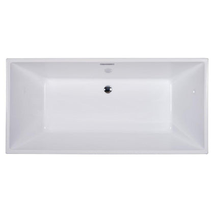 ALFI Brand AB8832 67" One Person Freestanding White Rectangle Acrylic Soaking Bathtub