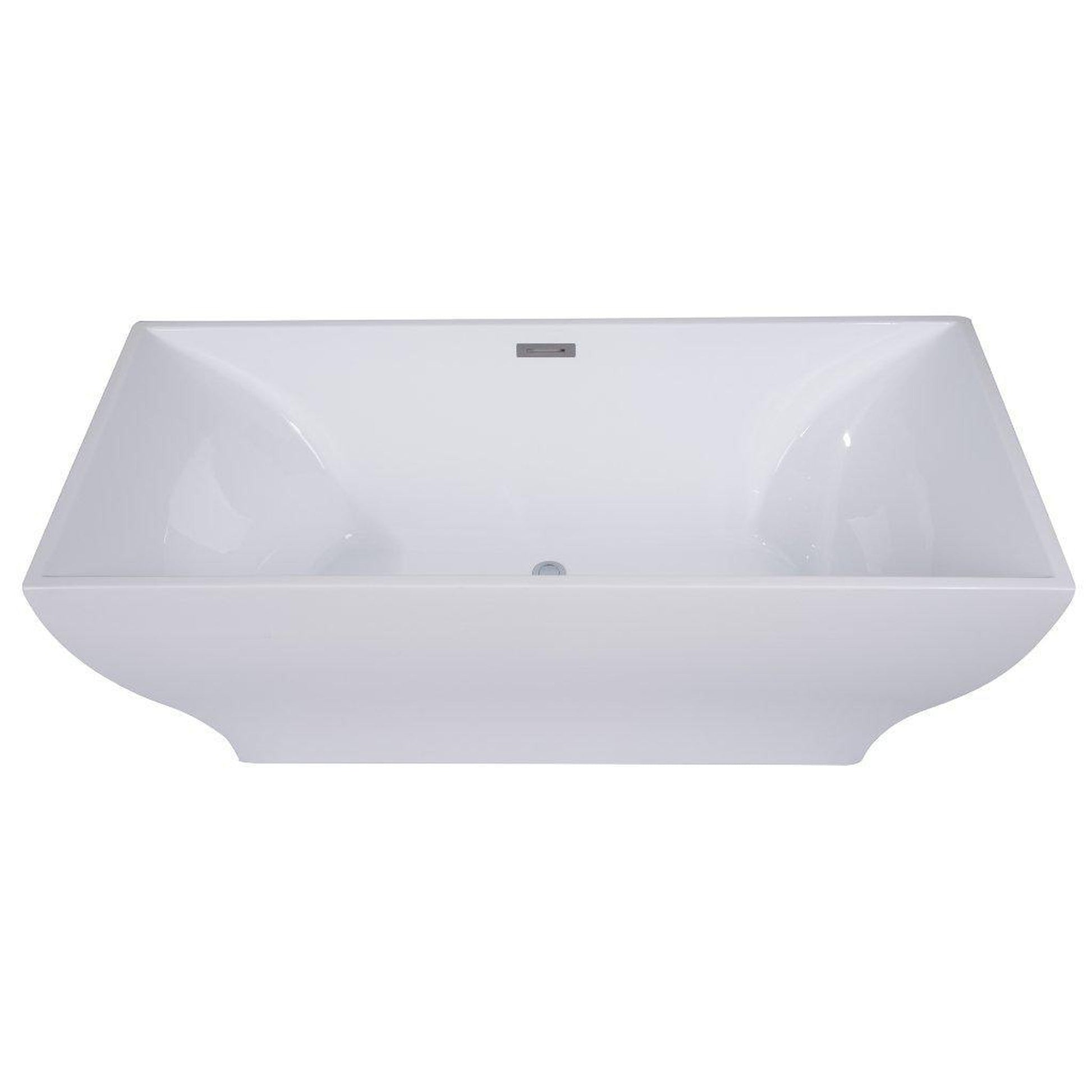 ALFI Brand AB8840 67" One Person Freestanding White Rectangle Acrylic Soaking Bathtub