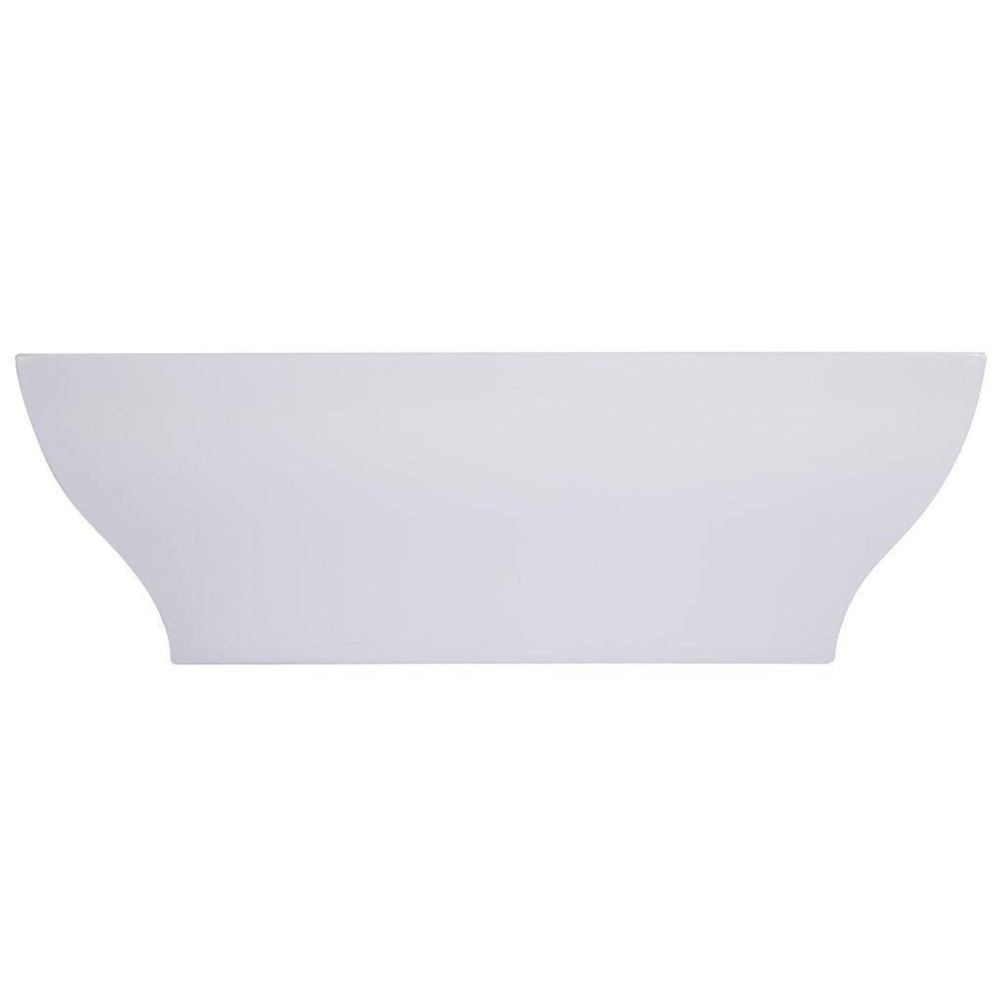 ALFI Brand AB8840 67" One Person Freestanding White Rectangle Acrylic Soaking Bathtub