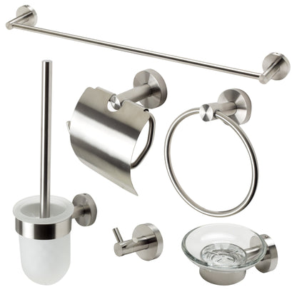 ALFI Brand AB9513-BN Brushed Nickel 6 Piece Matching Bathroom Accessory Set