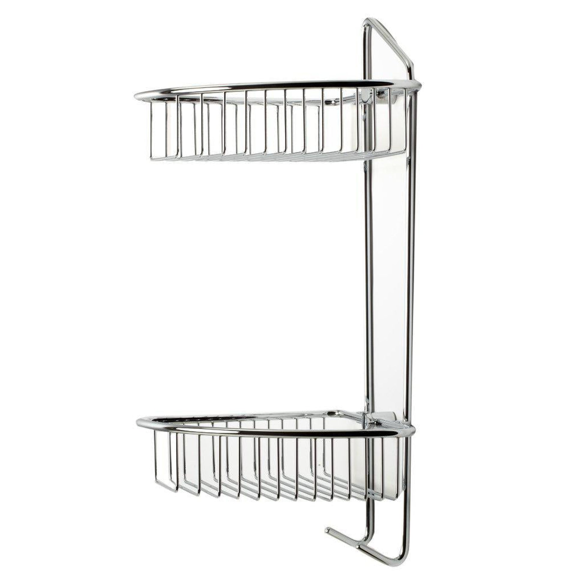 ALFI Brand AB9532 Polished Chrome Corner Mounted Double Basket Shower Shelf Bathroom Accessory