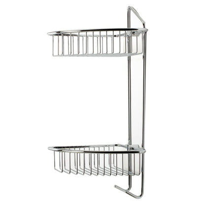 ALFI Brand AB9532 Polished Chrome Corner Mounted Double Basket Shower Shelf Bathroom Accessory