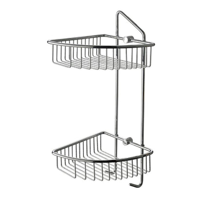 ALFI Brand AB9532 Polished Chrome Corner Mounted Double Basket Shower Shelf Bathroom Accessory