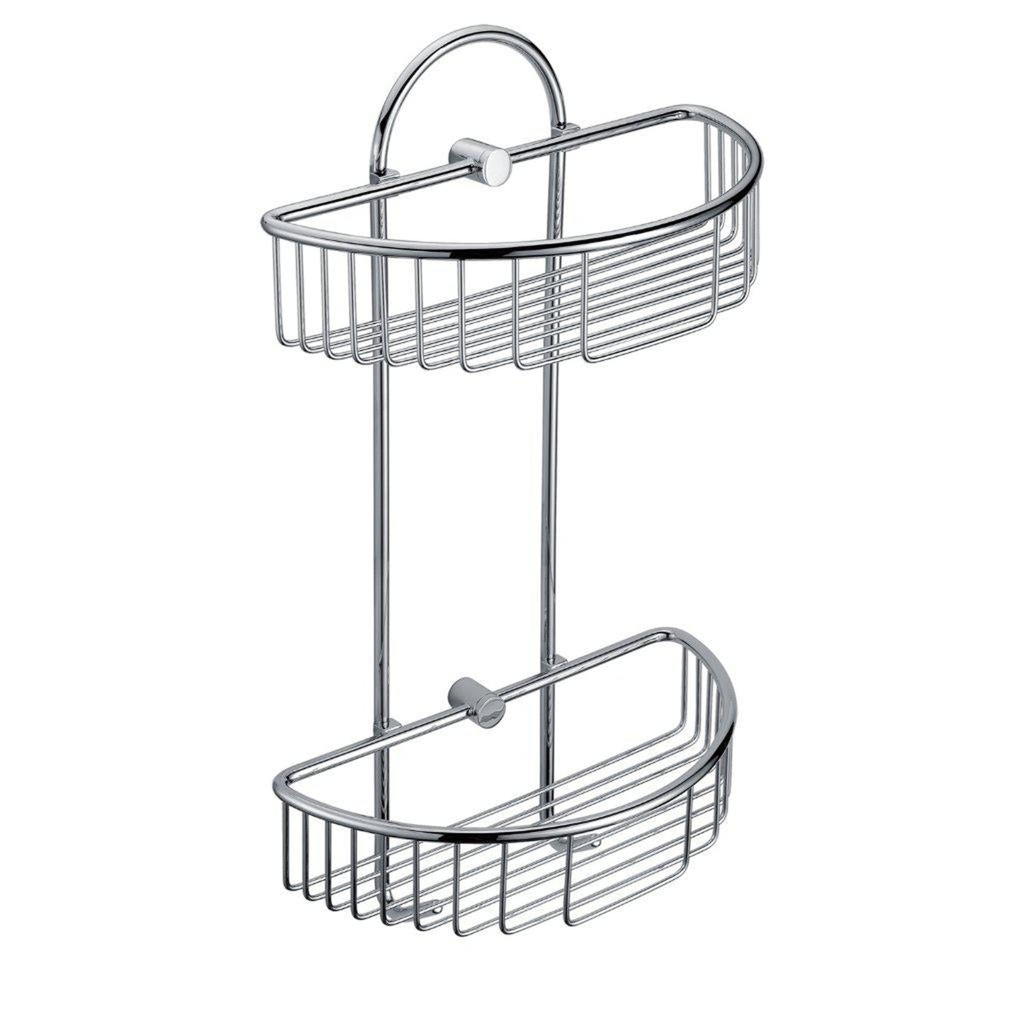 ALFI Brand AB9534 Polished Chrome Wall Mounted Double Basket Shower Shelf Bathroom Accessory