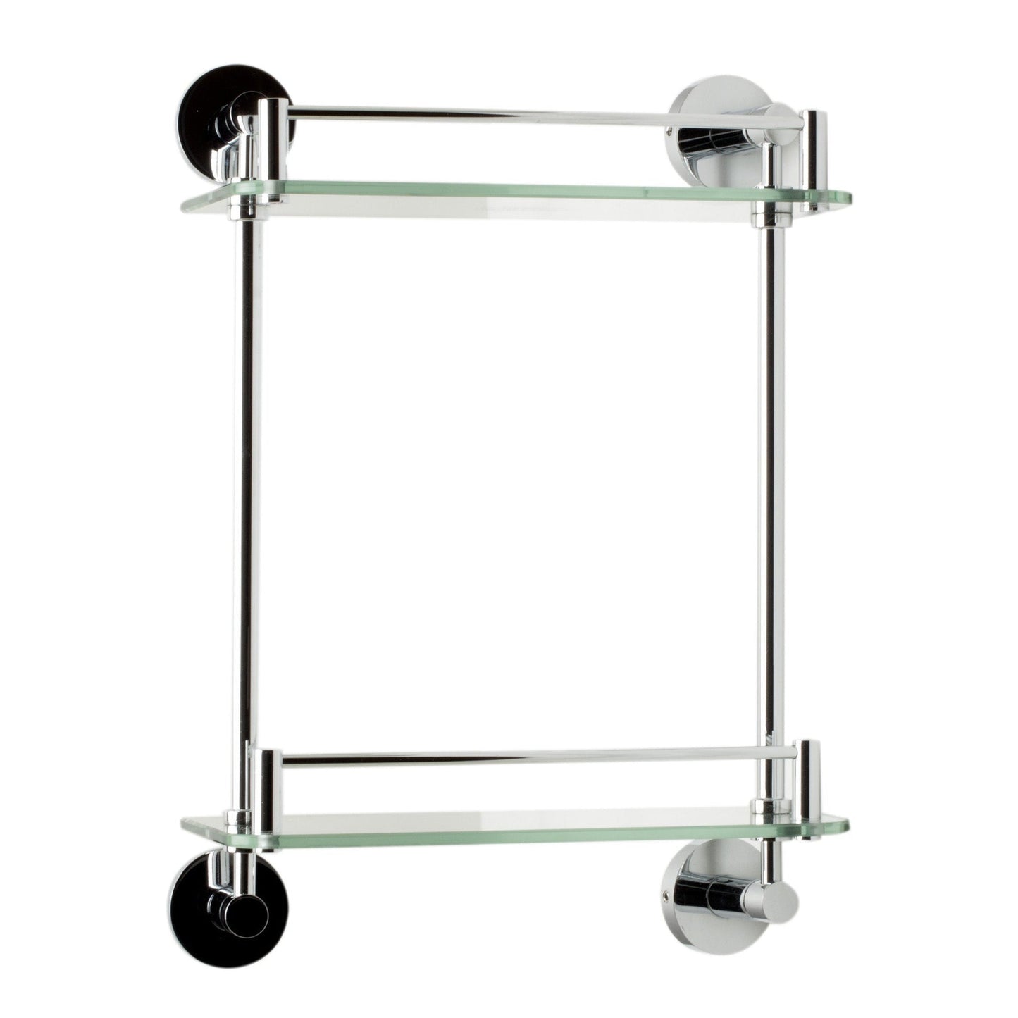 ALFI Brand AB9549 Polished Chrome Wall-Mounted Double Glass Shower Shelf Bathroom Accessory