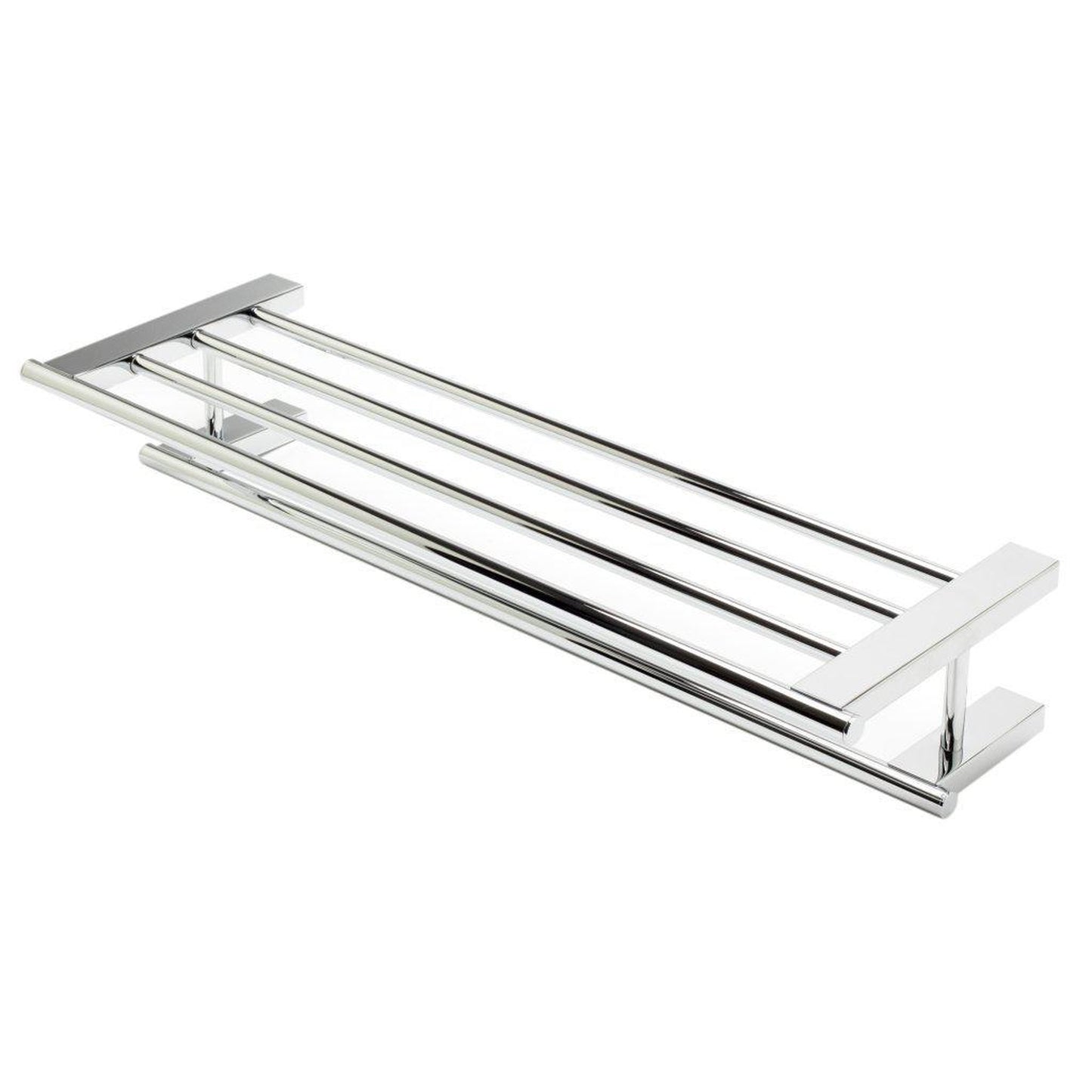 ALFI Brand AB9564-PC 26" Polished Chrome Wall-Mounted Towel Bar & Shelf Bathroom Accessory