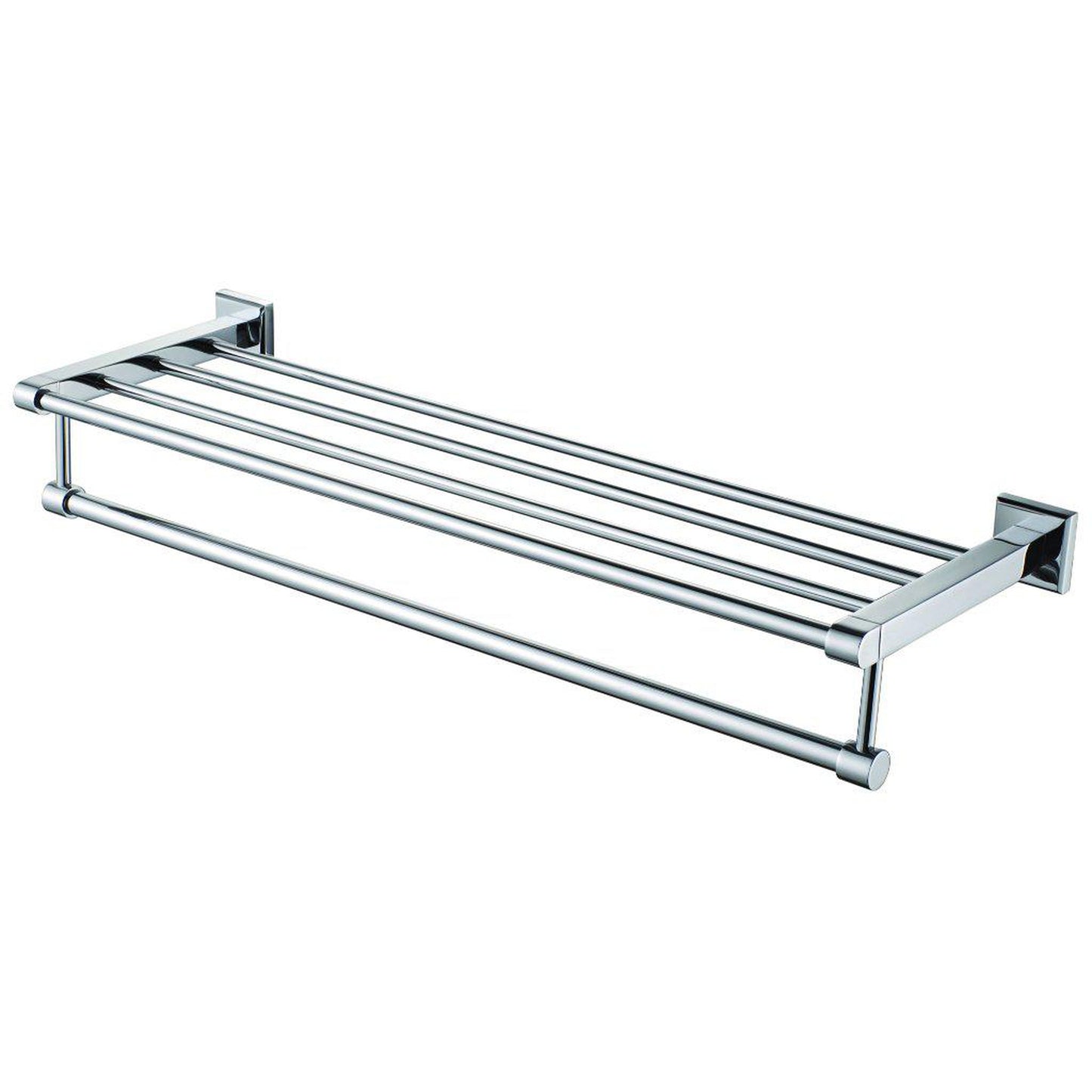 ALFI Brand AB9596 24" Polished Chrome Towel Bar & Shelf Bathroom Accessory