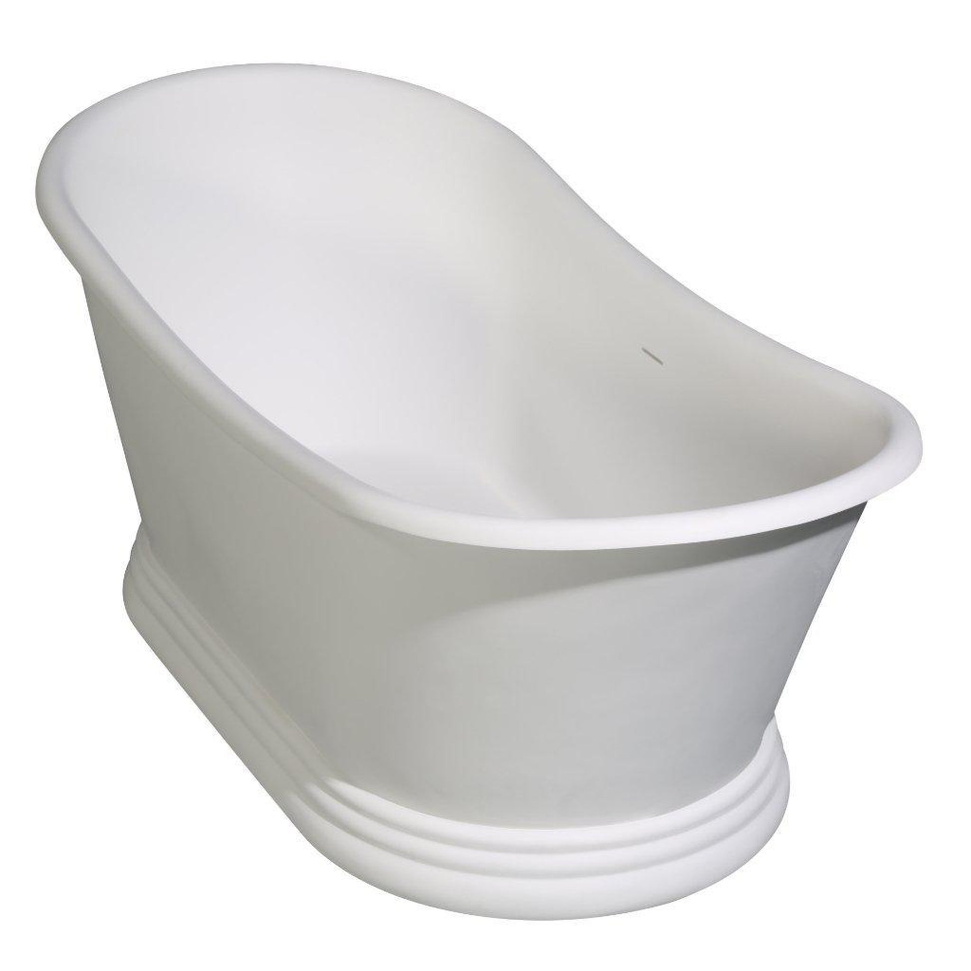 ALFI Brand AB9950 67" One Person Freestanding White Matte Pedestal Solid Surface Resin Bathtub