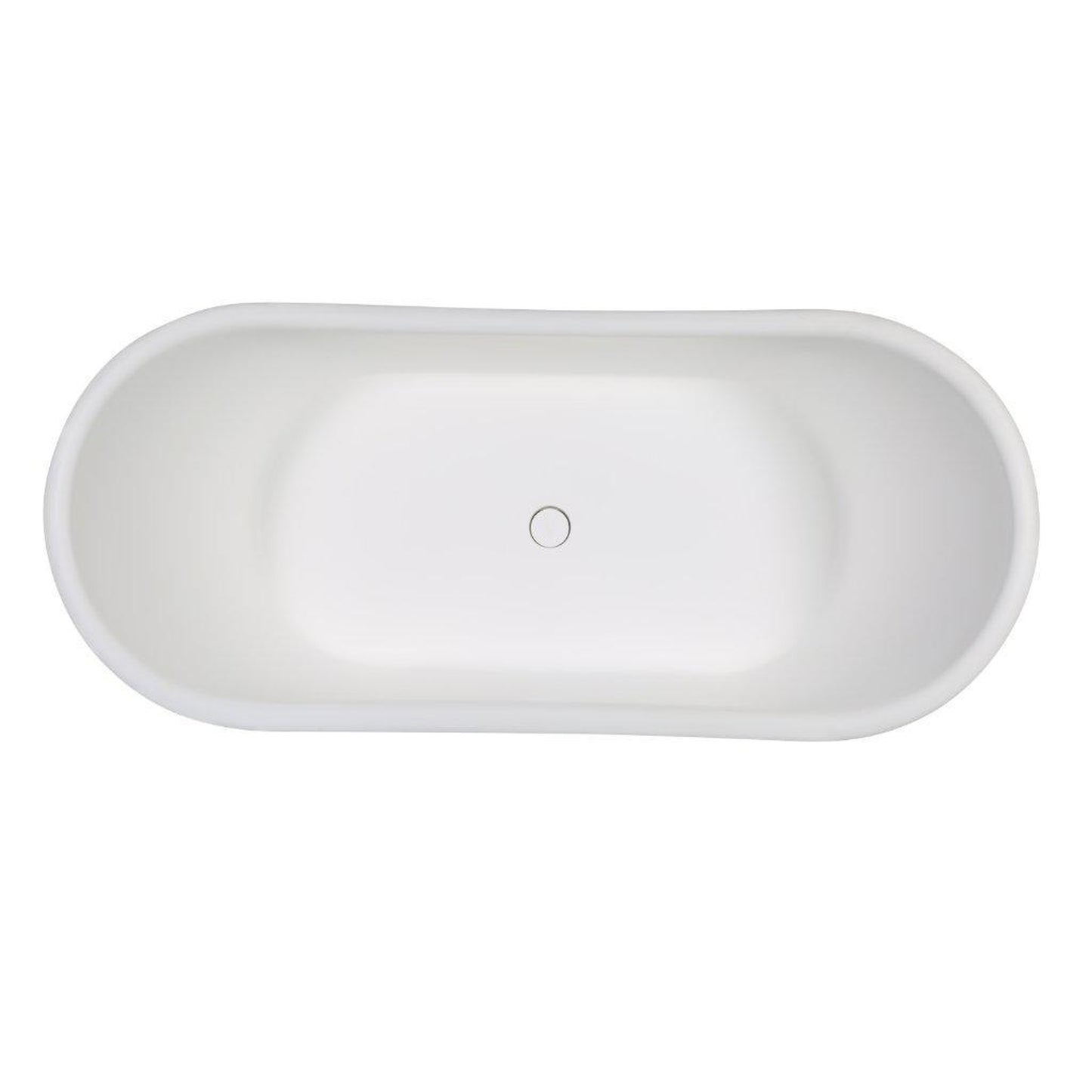 ALFI Brand AB9950 67" One Person Freestanding White Matte Pedestal Solid Surface Resin Bathtub