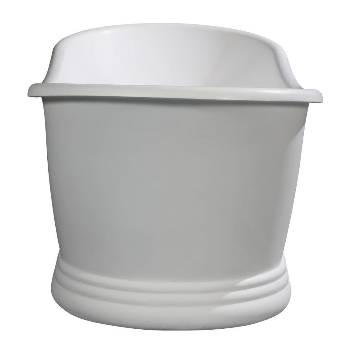 ALFI Brand AB9950 67" One Person Freestanding White Matte Pedestal Solid Surface Resin Bathtub