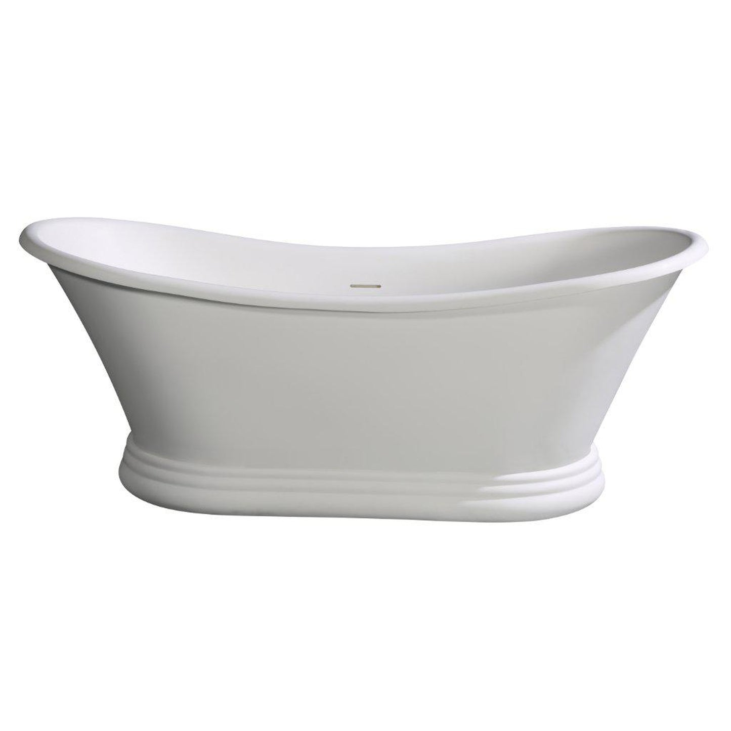 ALFI Brand AB9950 67" One Person Freestanding White Matte Pedestal Solid Surface Resin Bathtub