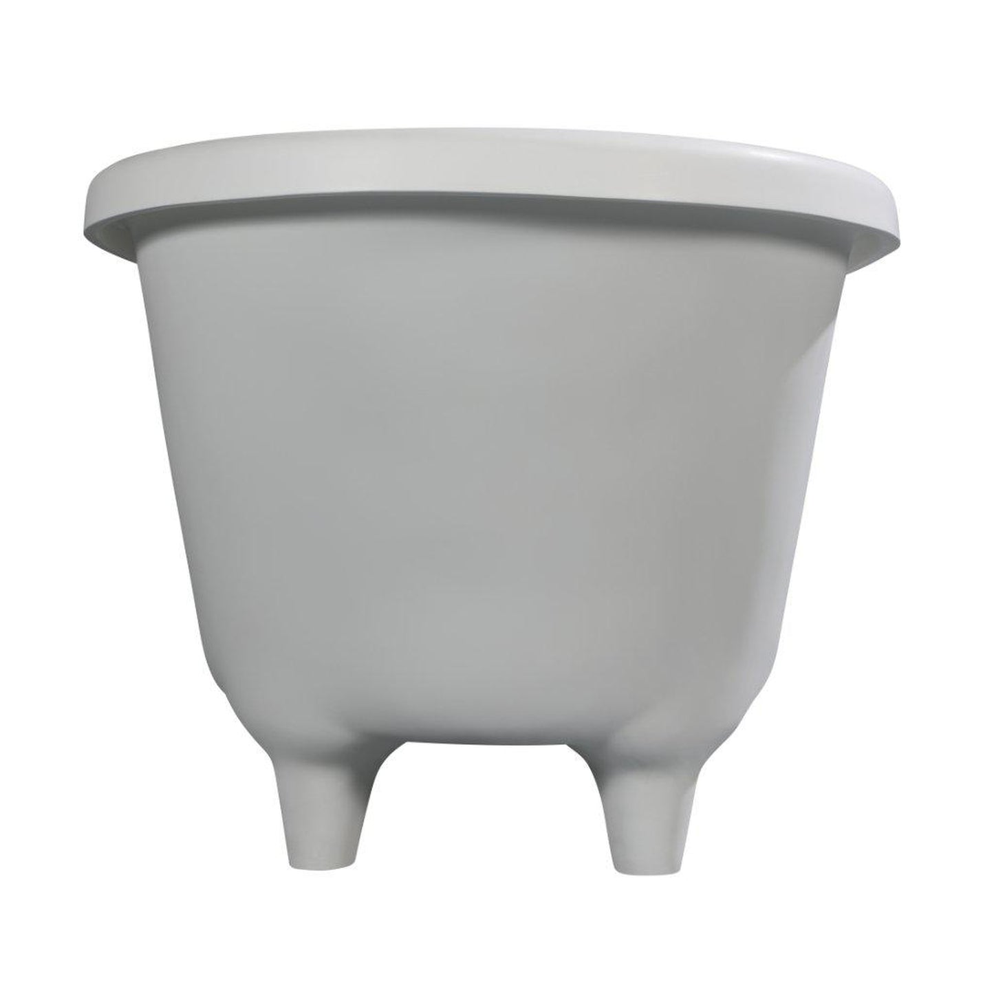 ALFI Brand AB9960 67" One Person Freestanding White Matte Clawfoot Solid Surface Resin Bathtub