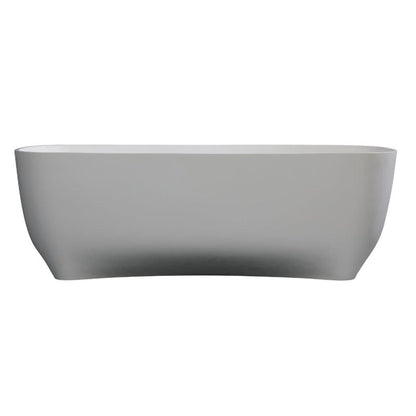 ALFI Brand AB9980 67" One Person Freestanding White Matte Solid Surface Resin Bathtub