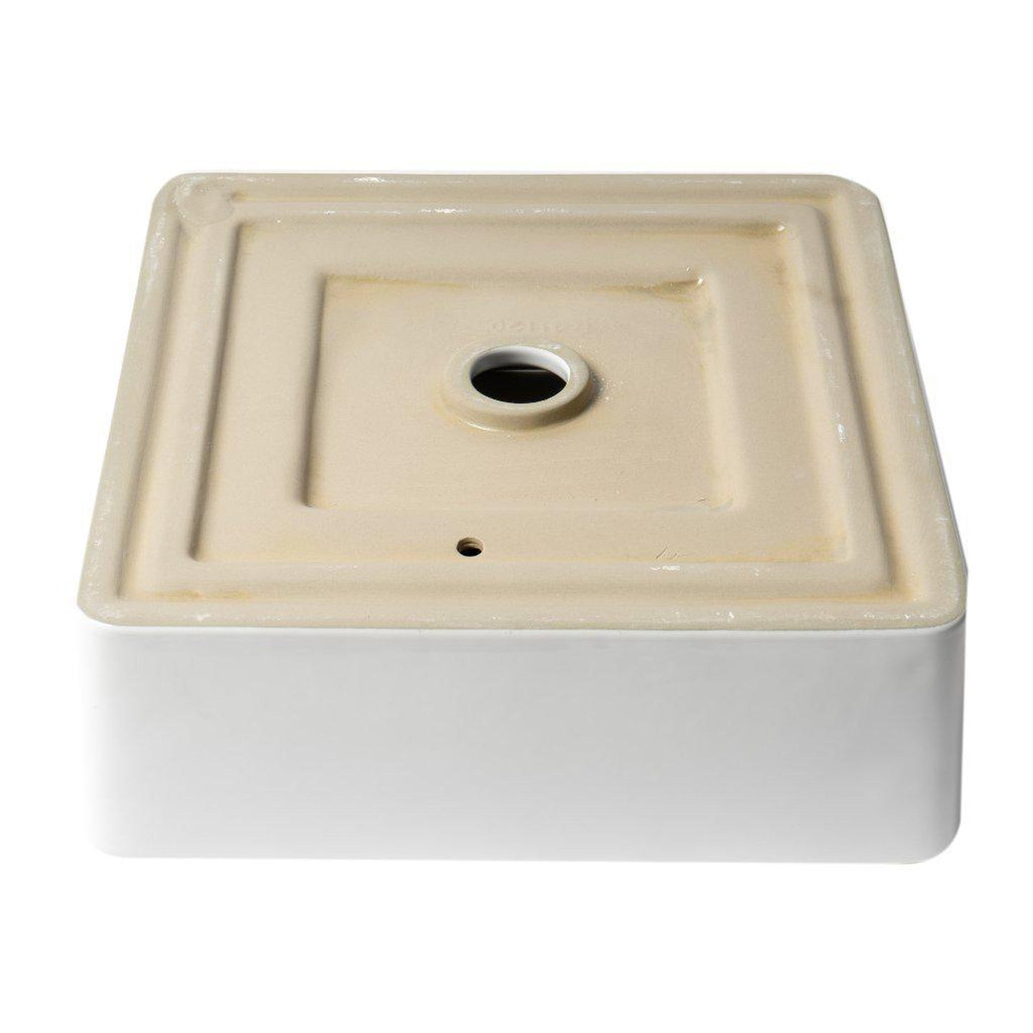 ALFI Brand ABC903-W 16" White Above Mount Square Ceramic Bathroom Sink