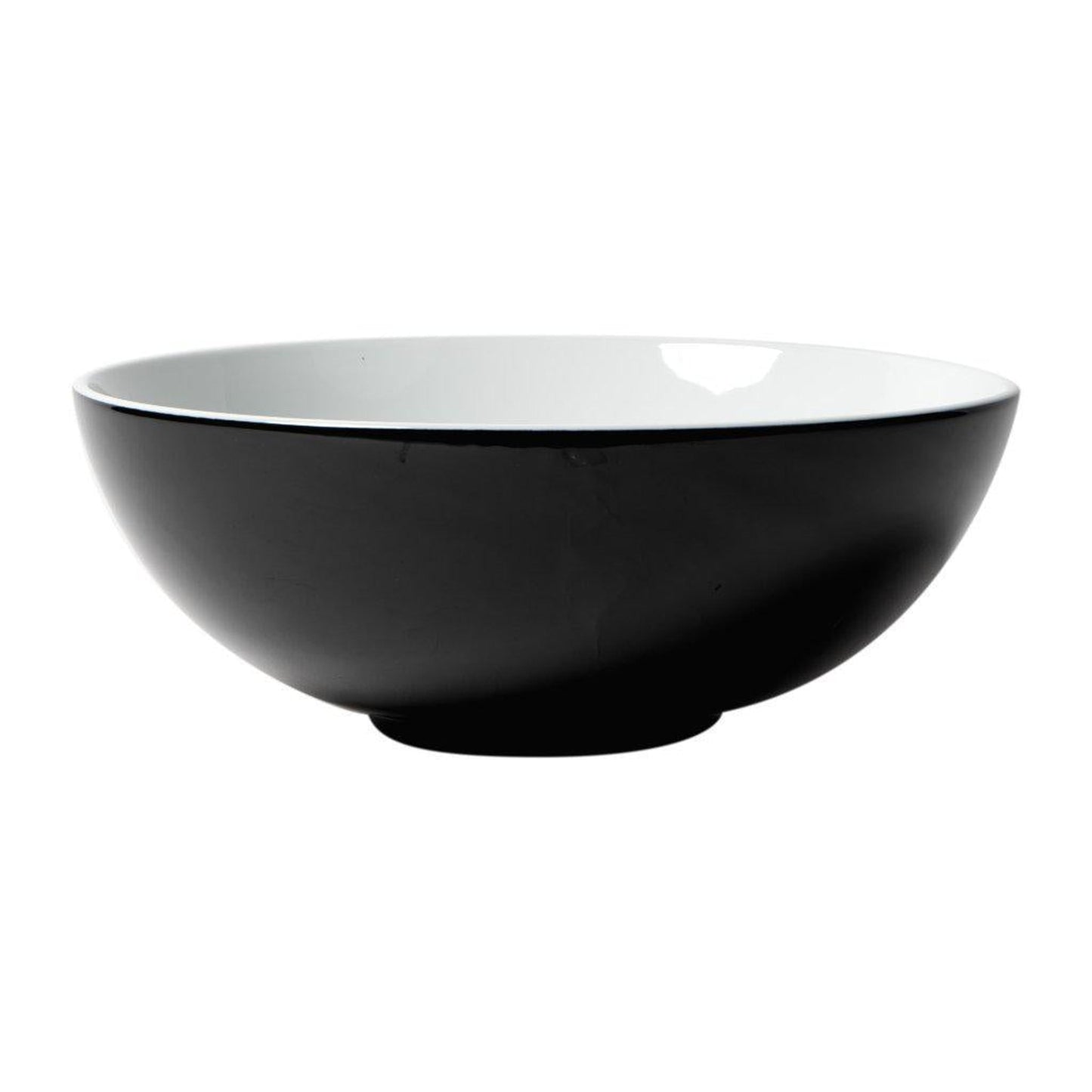 ALFI Brand ABC906 15" Black and White Above Mount Round Ceramic Bathroom Sink