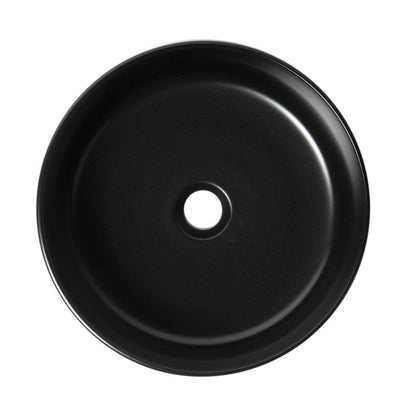 ALFI Brand ABC907-BM 16" Black Matte Above Mount Round Ceramic Bathroom Sink