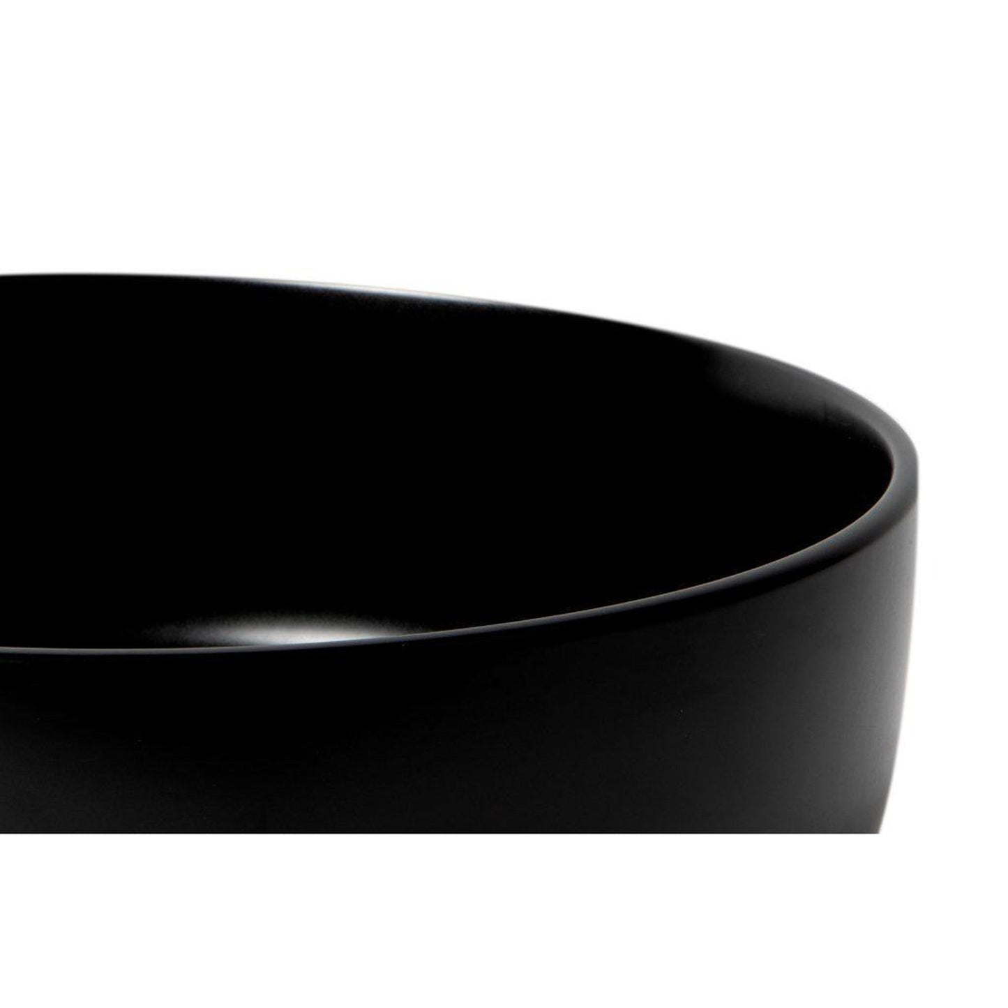 ALFI Brand ABC907-BM 16" Black Matte Above Mount Round Ceramic Bathroom Sink