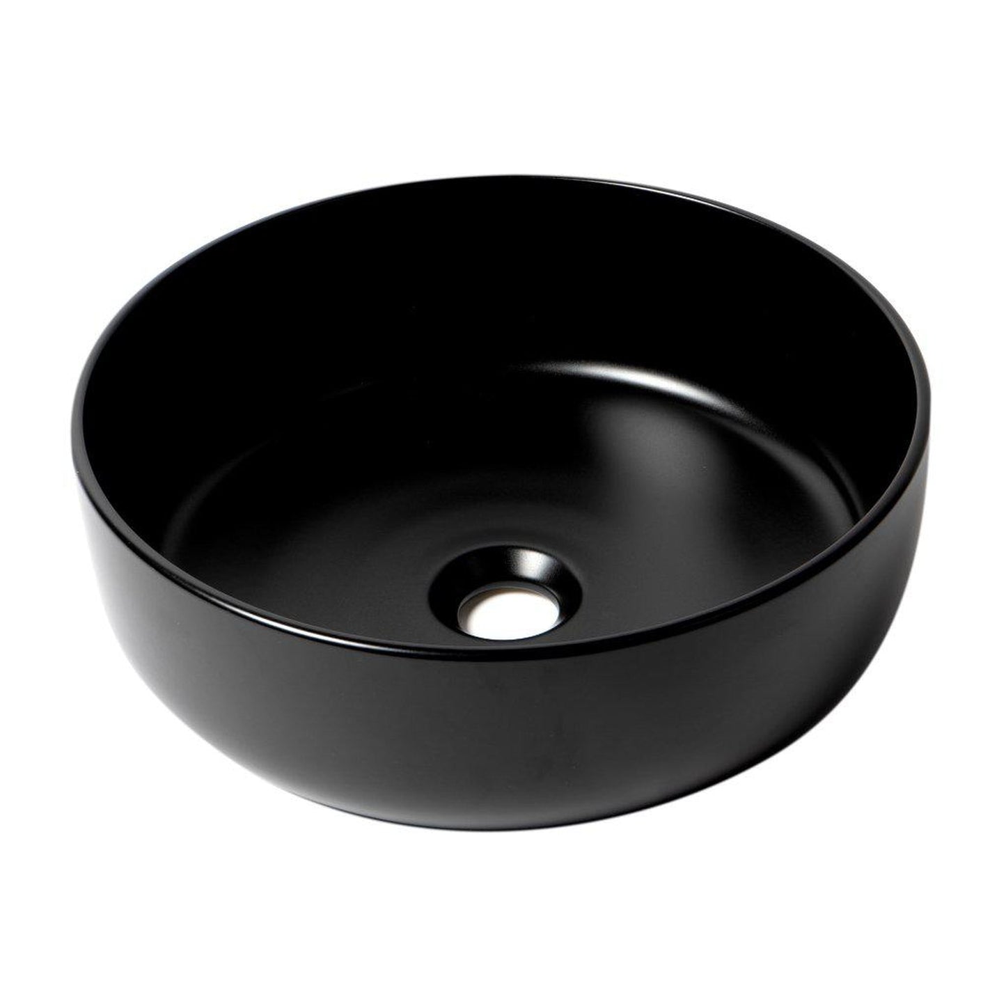 ALFI Brand ABC907-BM 16" Black Matte Above Mount Round Ceramic Bathroom Sink