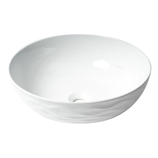 ALFI Brand ABC909 15" White Above Mount Decorative Round Ceramic Bathroom Sink