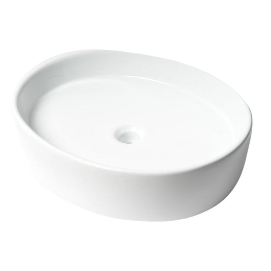ALFI Brand ABC911 22" White Above Mount Oval Ceramic Bathroom Sink