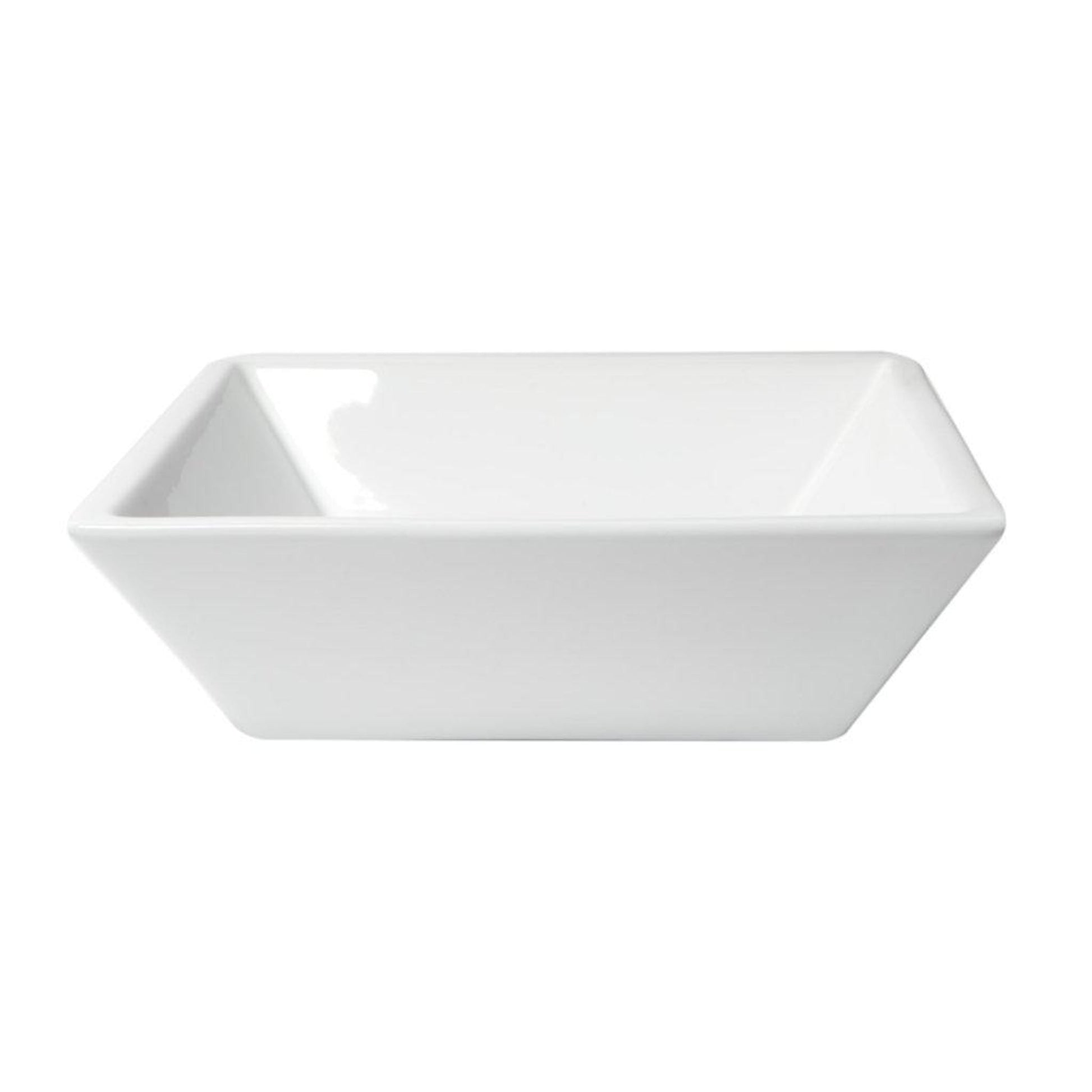 ALFI Brand ABC912 17" White Above Mount Square Ceramic Bathroom Sink