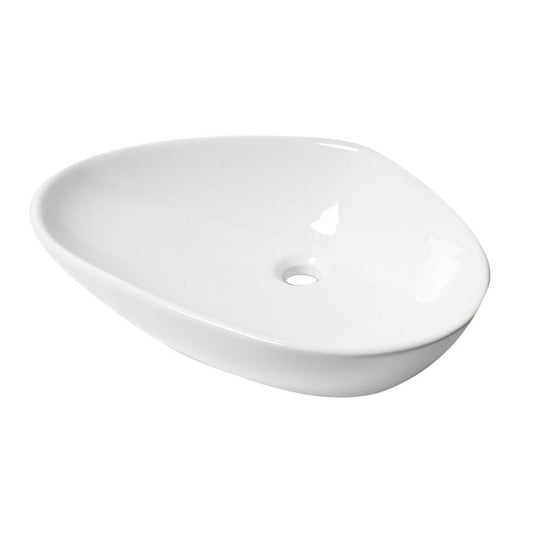 ALFI Brand ABC914 23" White Above Mount Fancy Ceramic Bathroom Sink