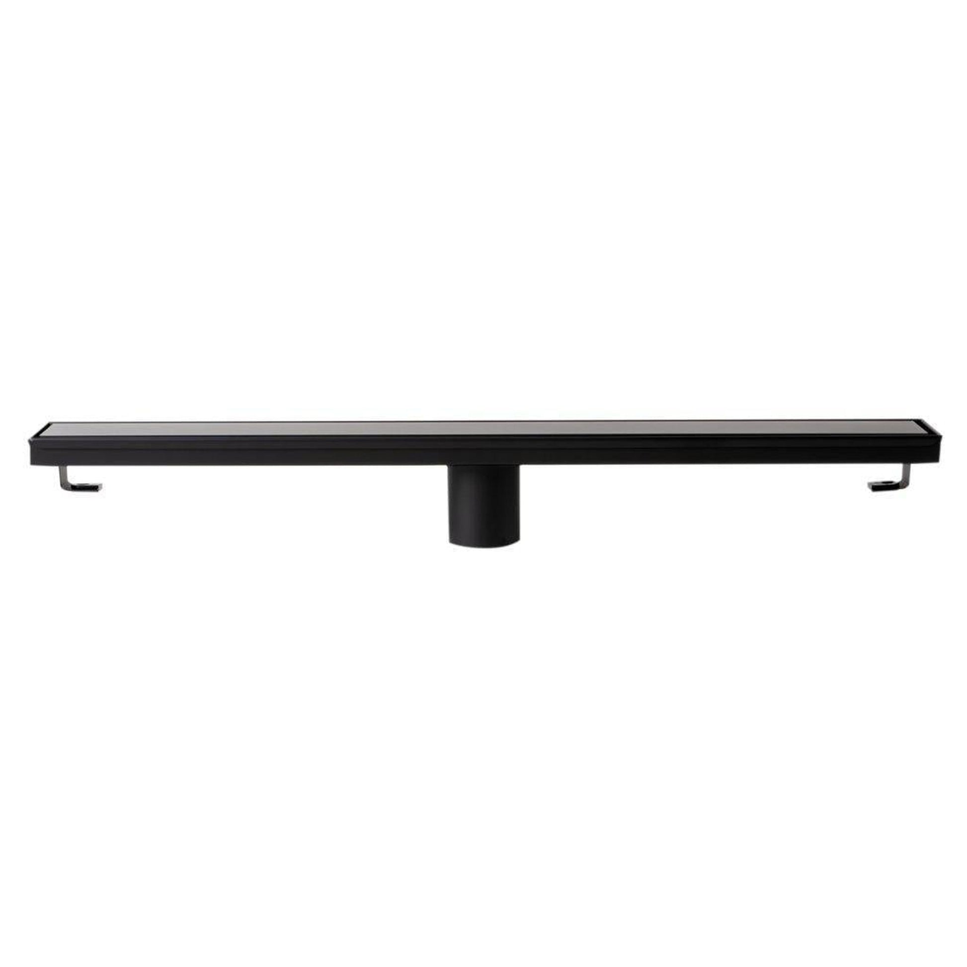 ALFI Brand ABLD24B-BM 24" Black Matte Stainless Steel Rectangle Linear Shower Drain With Solid Cover