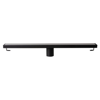 ALFI Brand ABLD24B-BM 24" Black Matte Stainless Steel Rectangle Linear Shower Drain With Solid Cover