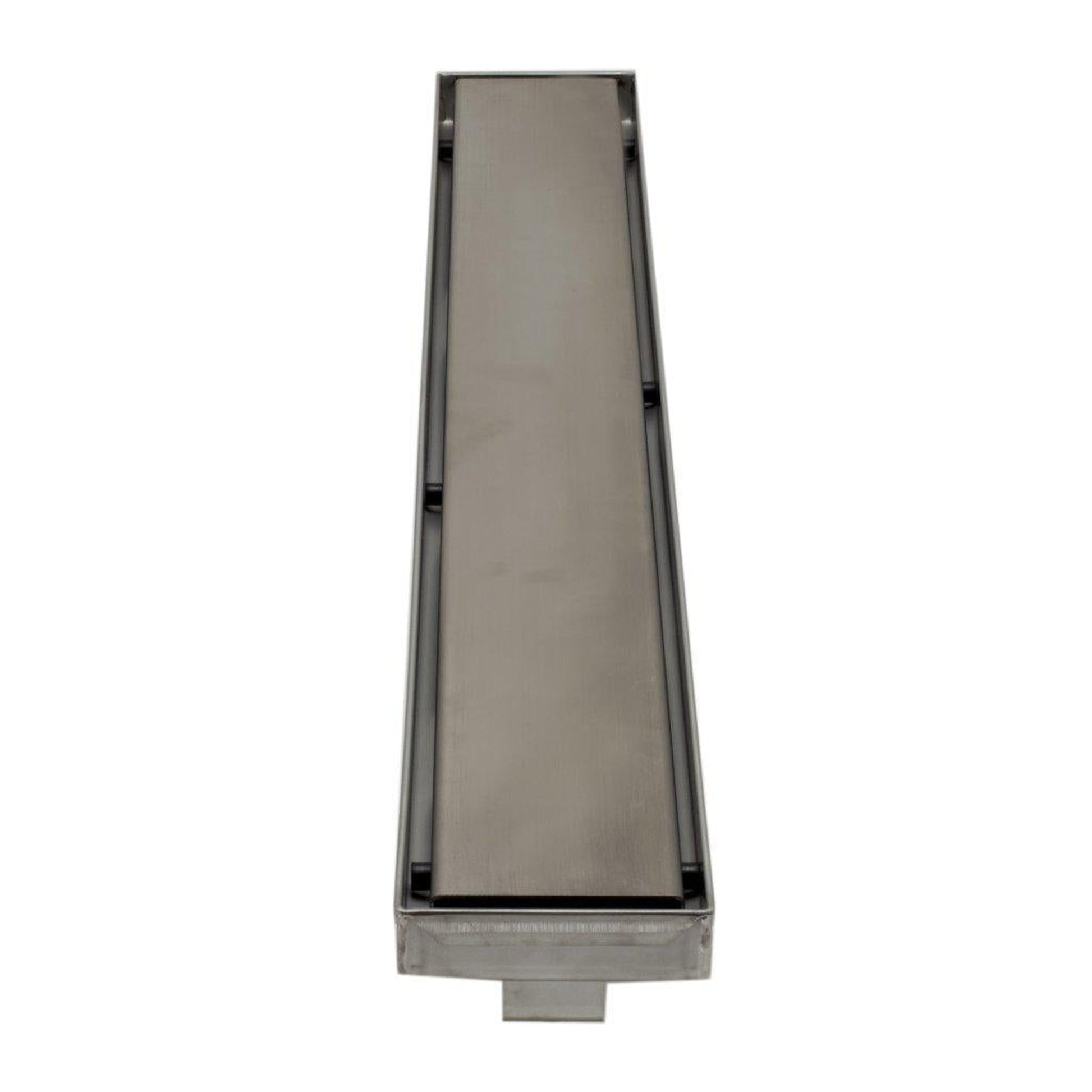 ALFI Brand ABLD24B-BSS 24" Brushed Stainless Steel Rectangle Linear Shower Drain With Solid Cover