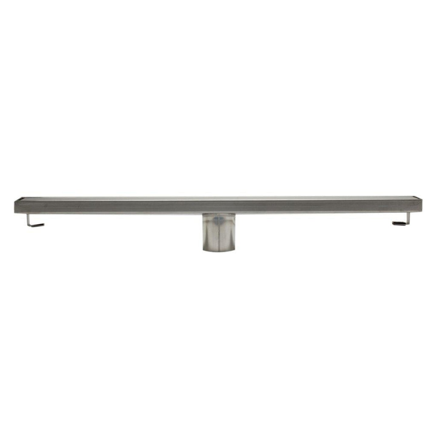 ALFI Brand ABLD24B-BSS 24" Brushed Stainless Steel Rectangle Linear Shower Drain With Solid Cover