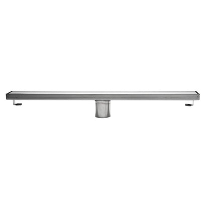 ALFI Brand ABLD24B-PSS 24" Polished Stainless Steel Rectangle Linear Shower Drain With Solid Cover