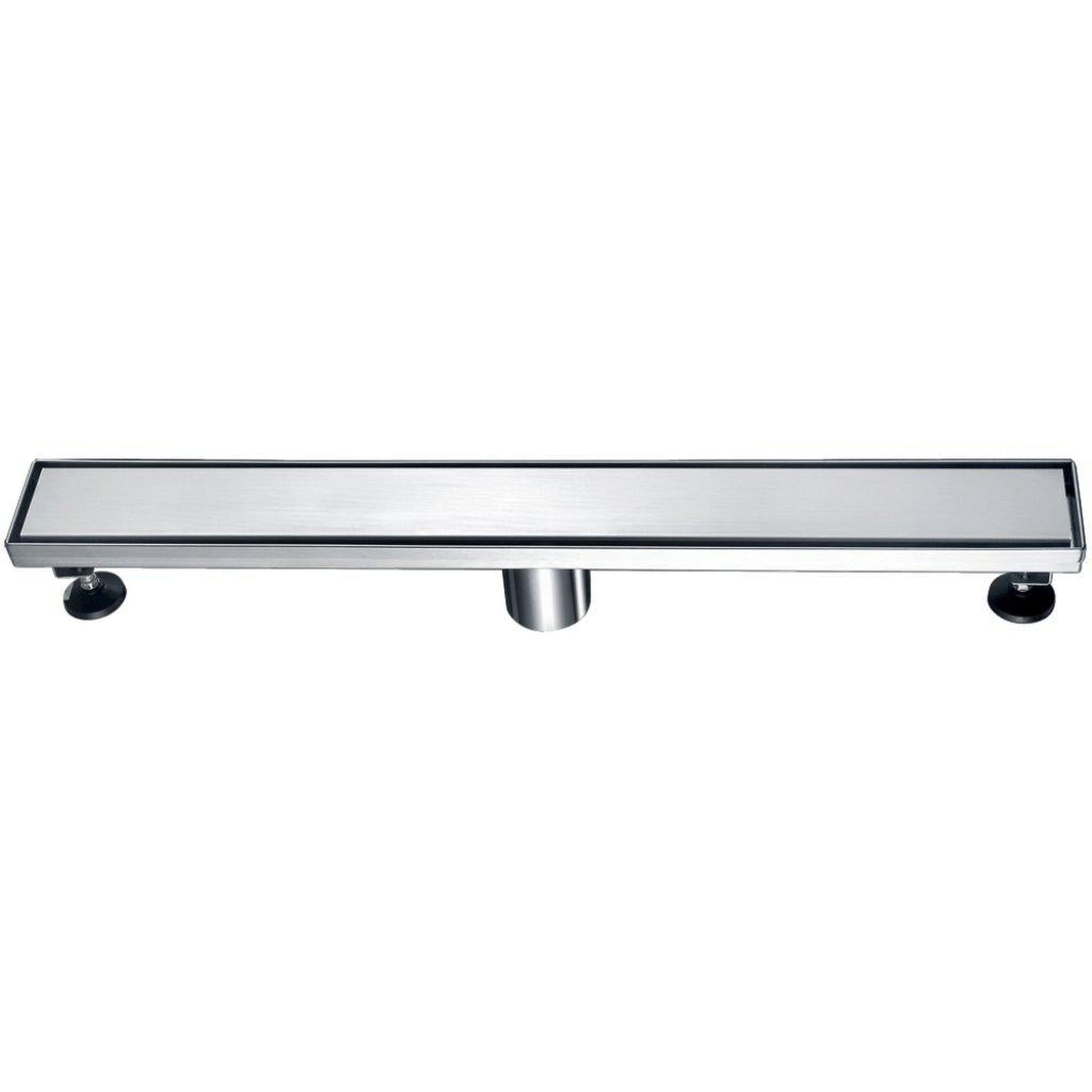 ALFI Brand ABLD24B-PSS 24" Polished Stainless Steel Rectangle Linear Shower Drain With Solid Cover