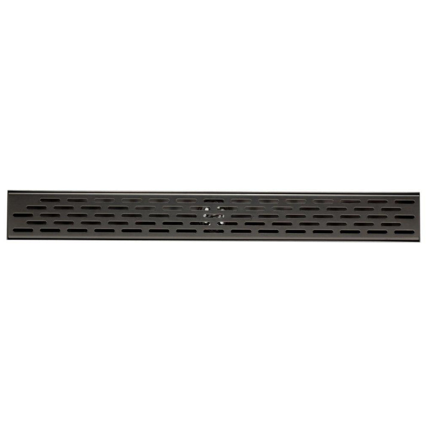 ALFI Brand ABLD24C-BM 24" Black Matte Stainless Steel Rectangle Linear Shower Drain With Groove Holes
