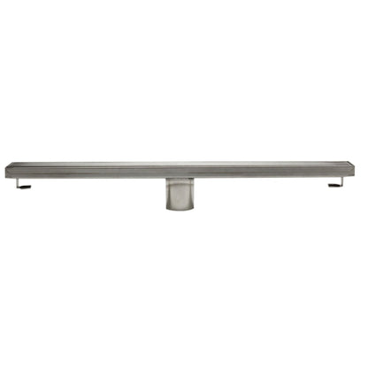 ALFI Brand ABLD24D 24" Brushed Stainless Steel Rectangle Linear Shower Drain With Groove Lines
