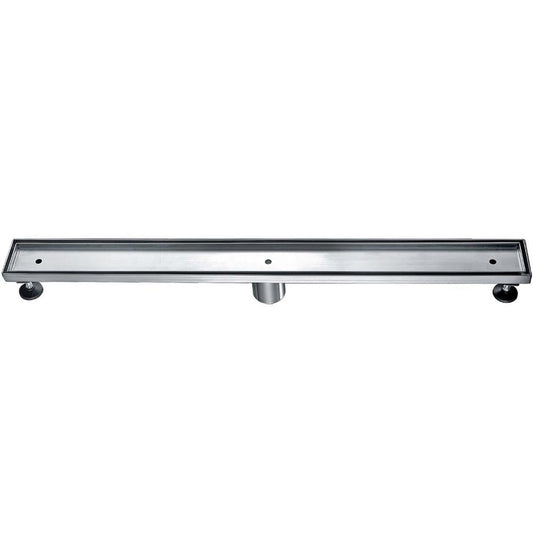 ALFI Brand ABLD32A 32" Brushed Stainless Steel Rectangle Linear Shower Drain Without Cover