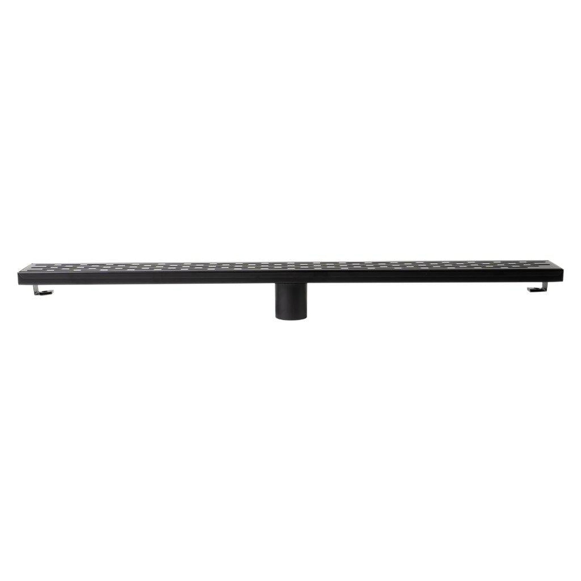 ALFI Brand ABLD32C-BM 32" Black Matte Stainless Steel Rectangle Linear Shower Drain With Groove Holes