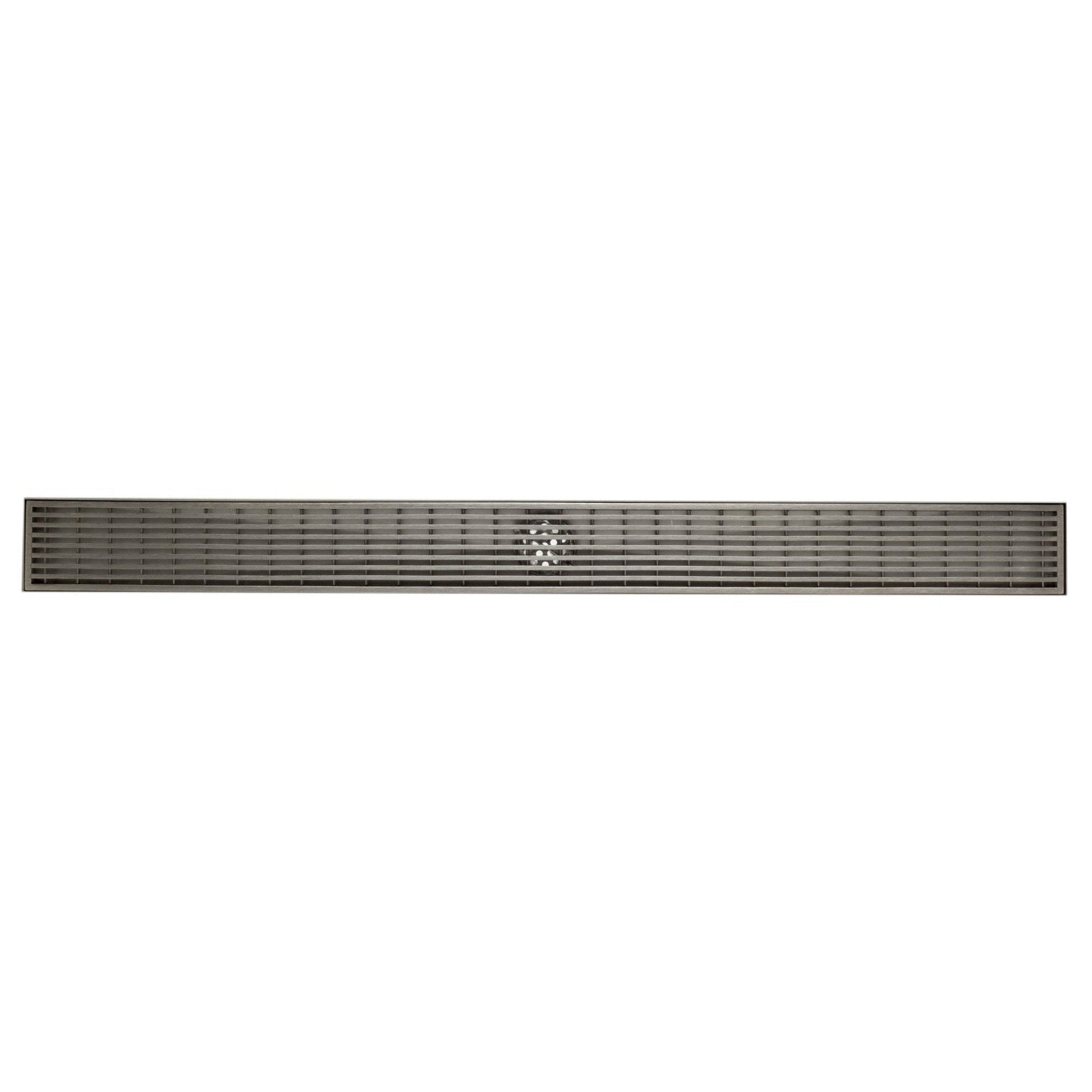 ALFI Brand ABLD32D 32" Brushed Stainless Steel Rectangle Linear Shower Drain With Groove Lines