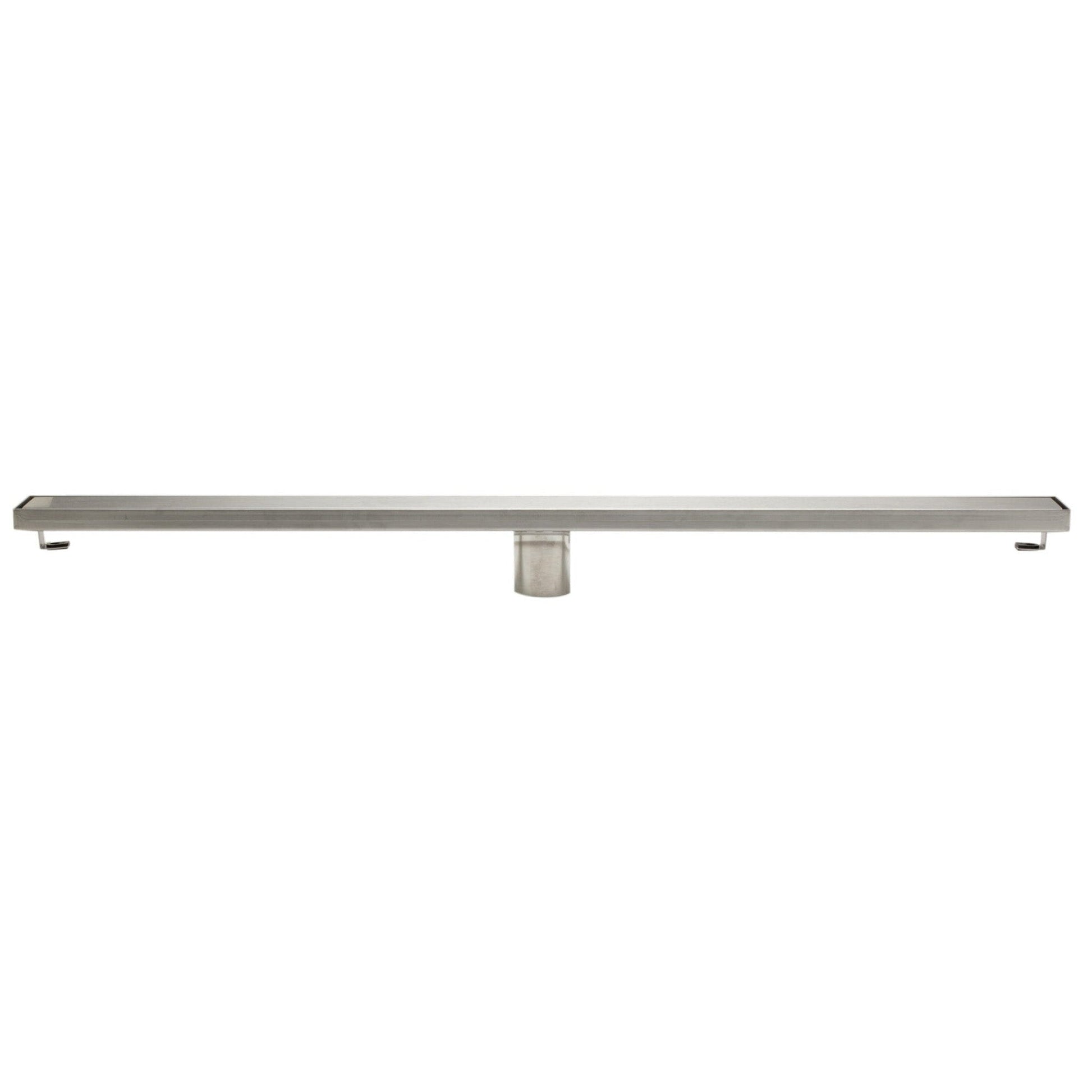 ALFI Brand ABLD36B-BSS 36" Brushed Stainless Steel Rectangle Linear Shower Drain With Solid Cover