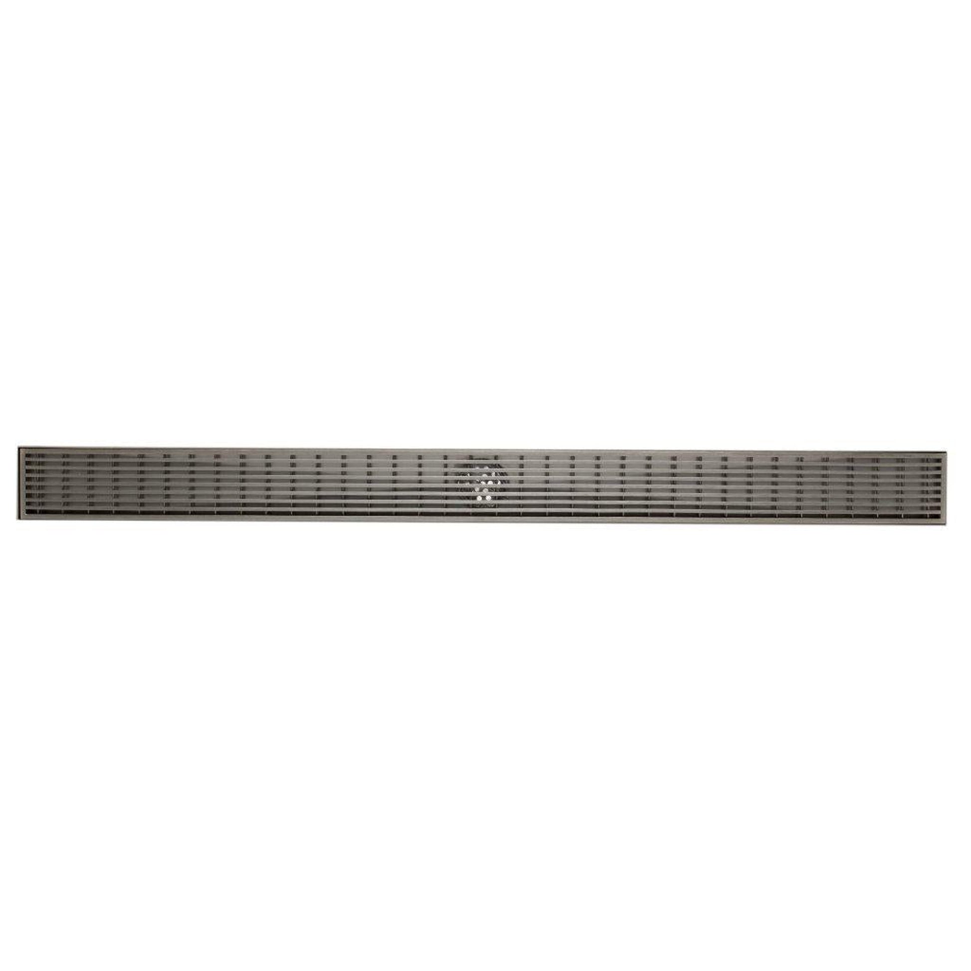 ALFI Brand ABLD36D 36" Brushed Stainless Steel Rectangle Linear Shower Drain With Groove Lines