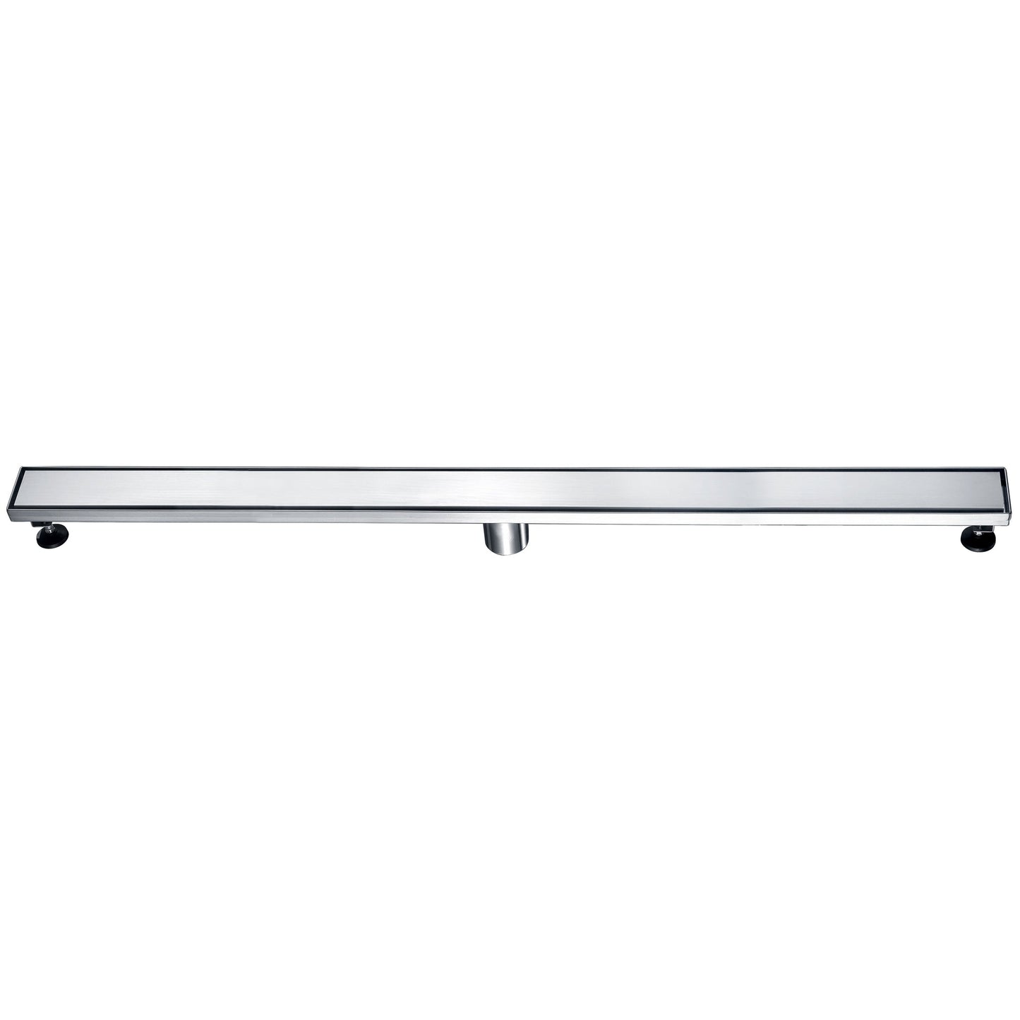 ALFI Brand ABLD47B-BSS 47" Brushed Stainless Steel Rectangle Linear Shower Drain With Solid Cover