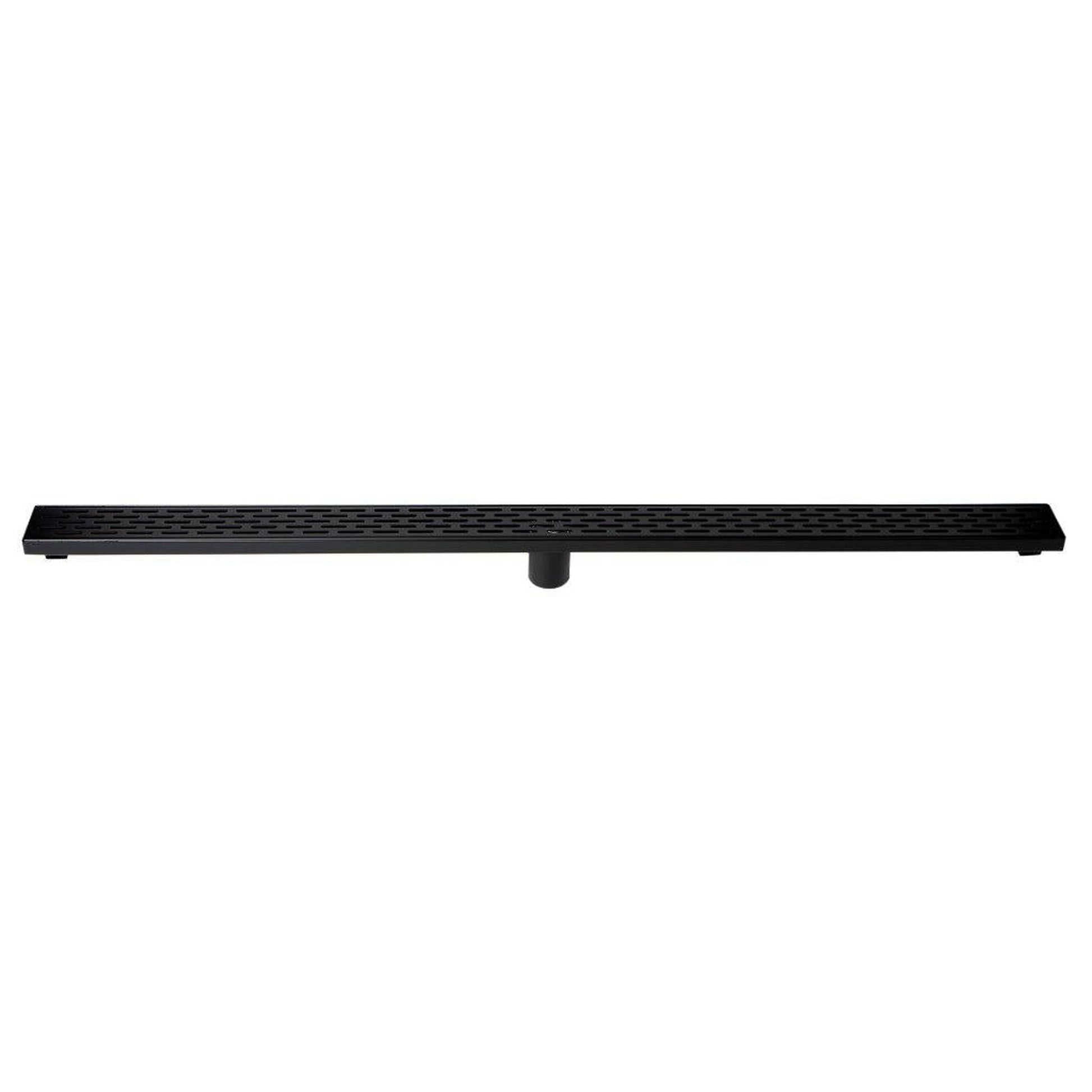 ALFI Brand ABLD47C-BM 47" Black Matte Stainless Steel Rectangle Linear Shower Drain With Groove Holes