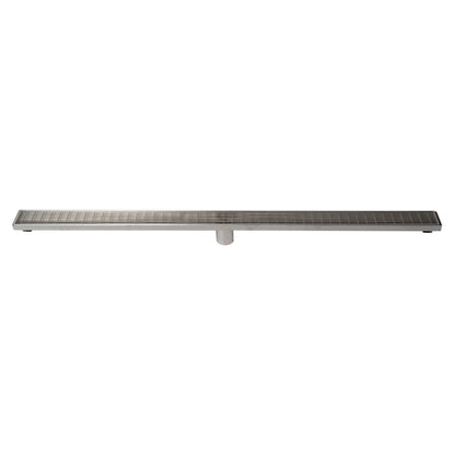 ALFI Brand ABLD47D 47" Brushed Stainless Steel Rectangle Linear Shower Drain With Groove Lines