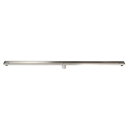 ALFI Brand ABLD59A 59" Brushed Stainless Steel Rectangle Linear Shower Drain Without Cover