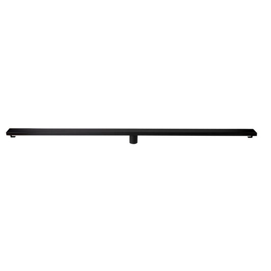 ALFI Brand ABLD59B-BM 59" Black Matte Stainless Steel Rectangle Linear Shower Drain With Solid Cover